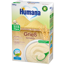 Cereale Humana fara lapte organic cu gris de la 4 luni 200 g