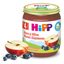 Piure de fructe Hipp mere si afine de la 4 luni 125 g