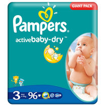 Scutece Pampers active baby-dry 3 midi giant pack 96 buc pentru 4-9 kg