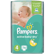Scutece Pampers active baby-dry 4 maxi giant pack 76 buc pentru 8-14 kg