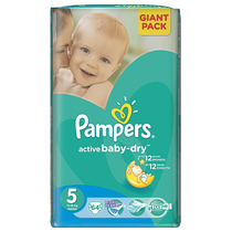 Scutece Pampers active baby-dry 5 junior giant pack 64 buc pentru 11-18 kg