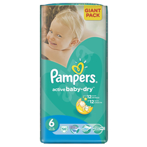 Scutece Pampers active baby-dry 6 extra large giant pack 56 buc pentru 15+ kg