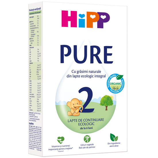Lapte praf Hipp 2 Pure Organic de la 6 luni 300 g
