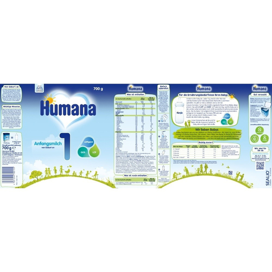 Lapte praf Humana 1 DE de la nastere 700 g