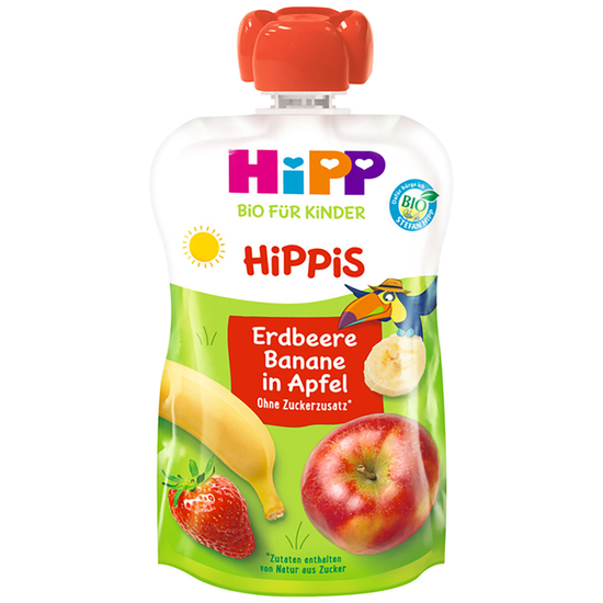 Piure Hipp Hippis mere, banane si capsuni de la 1 an 100 g