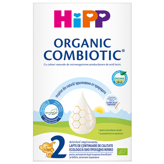 Lapte praf Hipp 2 Organic Combiotic de la 6 luni 300 g