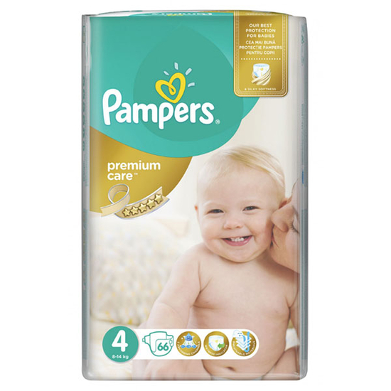 Scutece Pampers premium care 4 jumbo pack 66 buc pentru 8-14 kg